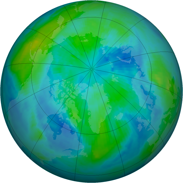 Arctic ozone map for 28 September 1997